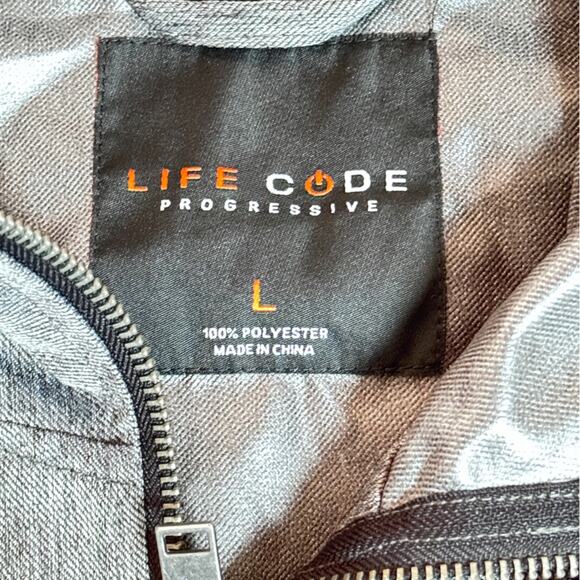 Life Code Progressive Jacket Mens Size Large Cargo Zip Hooded Windbreaker - Picture 9 of 12